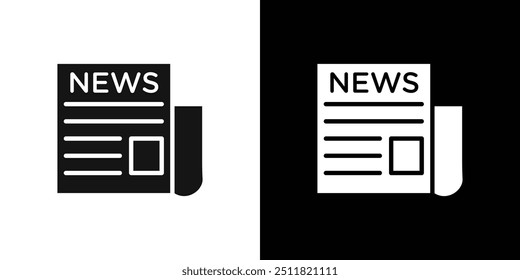 Icono de periódico Conjunto de relleno plano colección