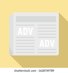 Newspaper icon. Flat illustration of newspaper vector icon for web design