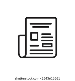 Ícone de jornal Ilustração de linha plana