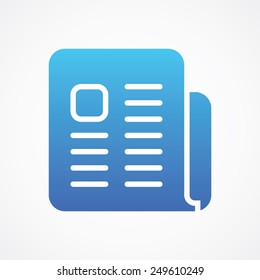 Newspaper icon in flat style