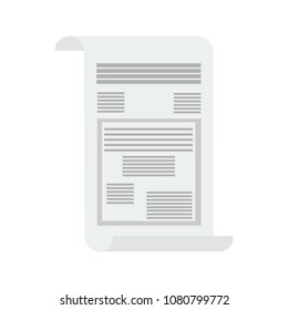 newspaper icon in flat style isolated vector illustration on white transparent background