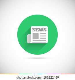 Newspaper Icon. Flat style UI. Vector Illustration EPS10.