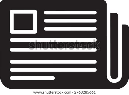 Newspaper Icon Flat Vector Design, Daily News Media Symbol, Journalism, Press Publication, Article Layout Concept, Information and Headlines, Print Media Icon Isolated on Background