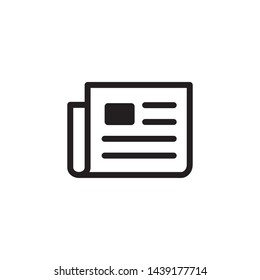 Newspaper Icon Flat Vector Illustration 