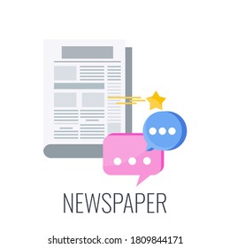 Newspaper Icon. Flat vector illustration.