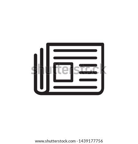 Newspaper Icon Flat Vector Illustration 