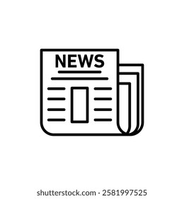 Newspaper icon Flat vector set outline