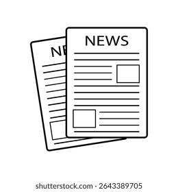 Newspaper icon flat. Vector Newspaper symbol.