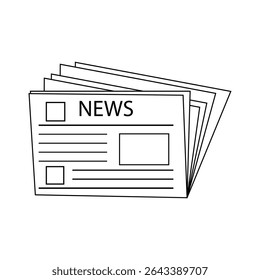 Newspaper icon flat. Vector Newspaper symbol.