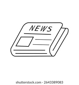 Newspaper icon flat. Vector Newspaper theme symbol. newspaper outline vector icon. 
