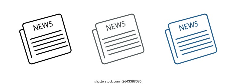 Newspaper icon flat. Vector Newspaper theme symbol. newspaper outline vector icon. 
