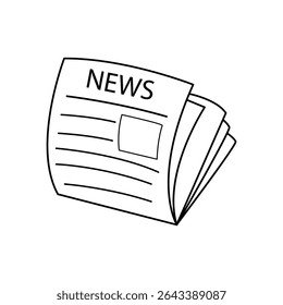 Newspaper icon flat. Vector Newspaper theme symbol. newspaper outline vector icon. 
