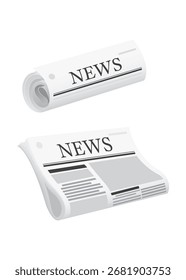 Icono de periódico de papel impreso doblado ilustración de stock de noticias