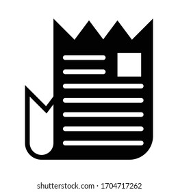 Newspaper icon glyph vector design