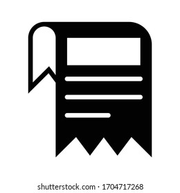 Icono de diario diseño de vector de glifos