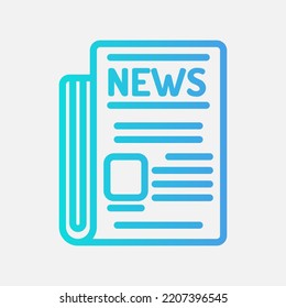 Icono de periódico en estilo de degradado sobre comunicación, uso para presentación de aplicaciones móviles del sitio web