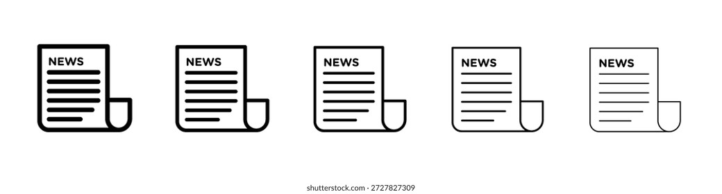 Icono de periódico para Diseños gráficos. Diseño de Vector de iconos