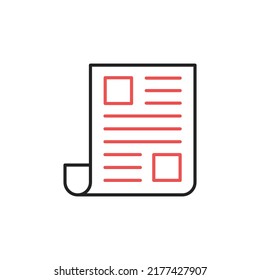 Newspaper icon. High quality coloured vector illustration.