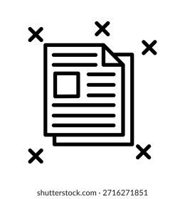 Ilustración de ícono de periódico Plantilla de diseño de Vector