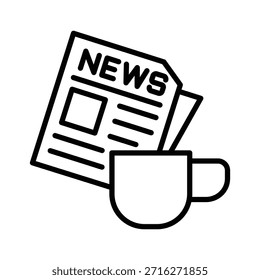 Ícone de jornal ilustração vetor modelo de design