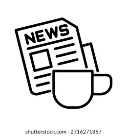 Ilustración de ícono de periódico Plantilla de diseño de Vector