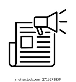 Ilustración de ícono de periódico Plantilla de diseño de Vector