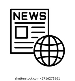 Ilustración de ícono de periódico Plantilla de diseño de Vector