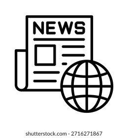 Ilustración de ícono de periódico Plantilla de diseño de Vector