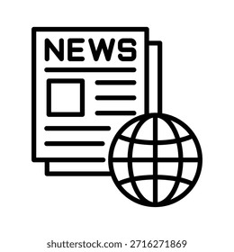 Ilustración de ícono de periódico Plantilla de diseño de Vector