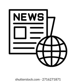 Ilustración de ícono de periódico Plantilla de diseño de Vector
