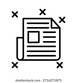 Ilustración de ícono de periódico Plantilla de diseño de Vector