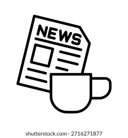 Ilustración de ícono de periódico Plantilla de diseño de Vector