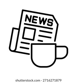 Ilustración de ícono de periódico Plantilla de diseño de Vector