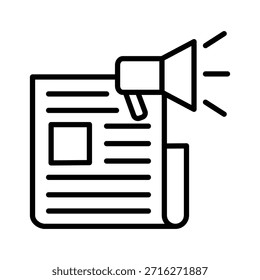 Ilustración de ícono de periódico Plantilla de diseño de Vector