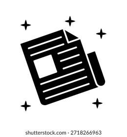 Ilustración de ícono de periódico Plantilla de diseño de Vector
