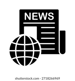 Ilustración de ícono de periódico Plantilla de diseño de Vector