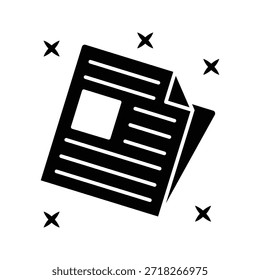 Ilustración de ícono de periódico Plantilla de diseño de Vector