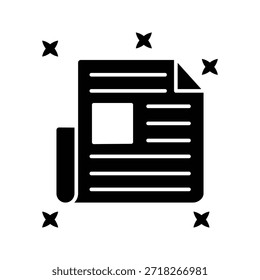 Ilustración de ícono de periódico Plantilla de diseño de Vector