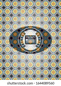ícono de periódico dentro del emblema de estilo arabesco. decoración árabe.