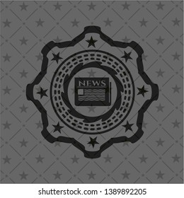 newspaper icon inside black badge
