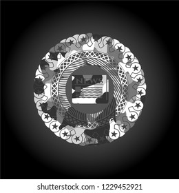 newspaper icon inside grey camouflage texture