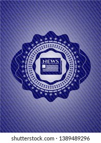 newspaper icon inside jean background