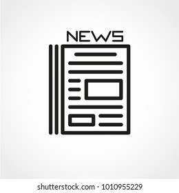 Newspaper Icon Isolated on White Background