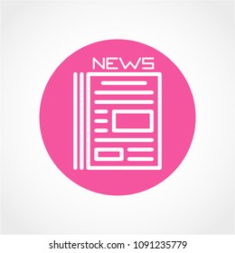 Newspaper Icon Isolated on White Background