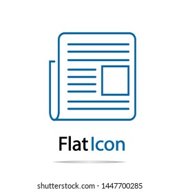 Newspaper icon isolated on white background.