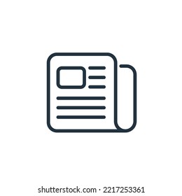 Newspaper icon isolated on a white background. Newspaper symbols for web and mobile applications.