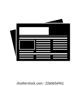 Icono del periódico. Aislado sobre fondo blanco. Ilustración vectorial.