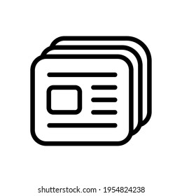 newspaper icon, latest news. Black icon on white background
