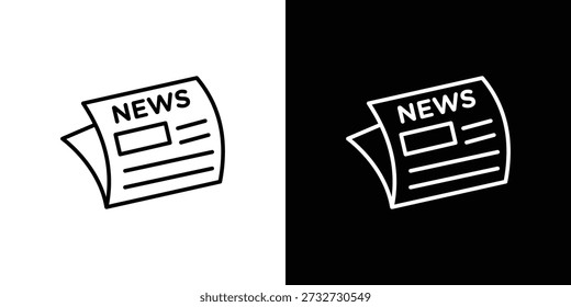 Icono de periódico en diseño de línea. icono de trazo editable.