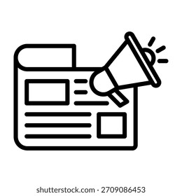 Newspaper Icon Line Design Vector Illustration